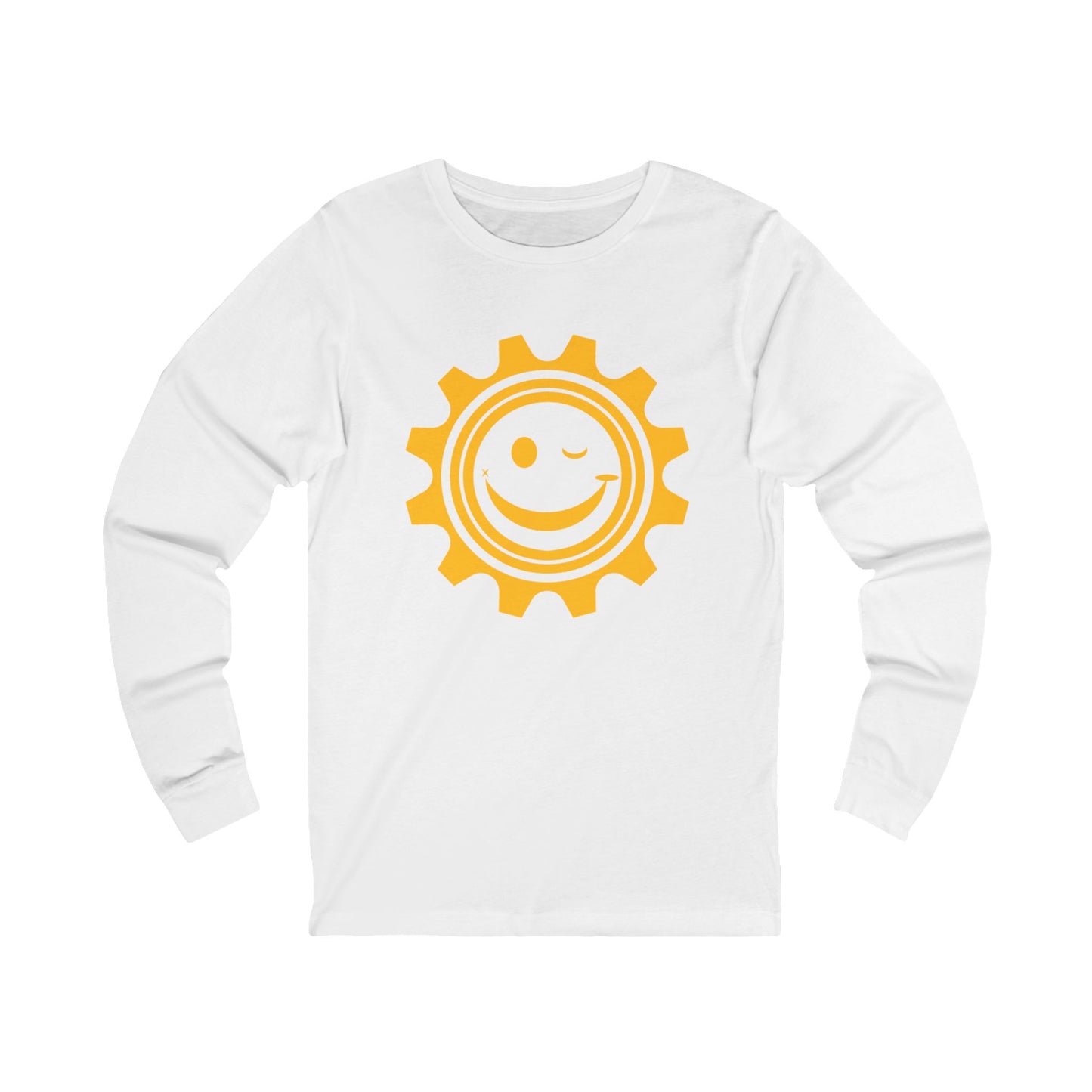 Good Mood Gear Smiley Face Long Sleeve Tee, Casual T-Shirt for Spring, Unisex Graphic Top, Gift for Friends, Perfect for Weekend Wear, Festival Style