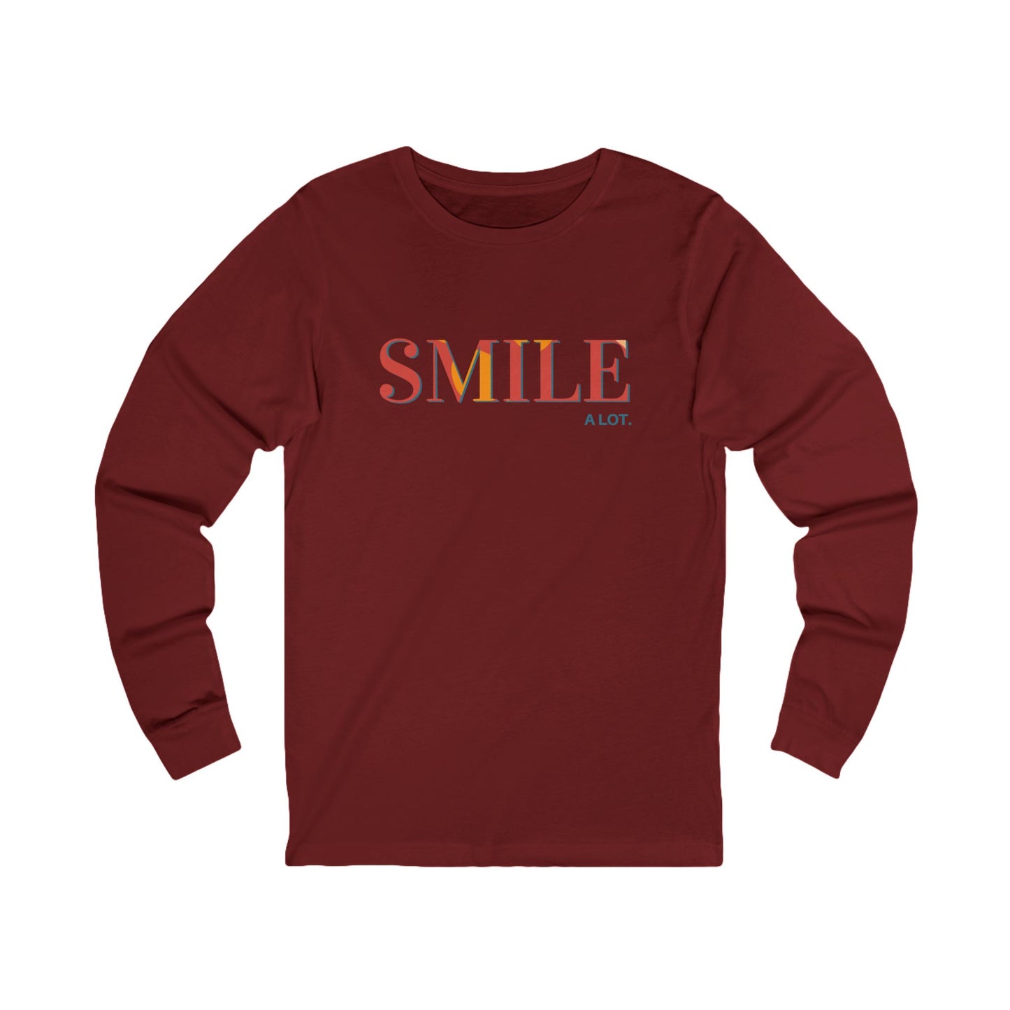 Unisex Long Sleeve Tee - "Smile A Lot" Positive Vibes, Casual Wear, Gift for Friends, Motivational Apparel, Everyday Comfort