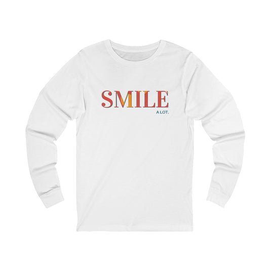 Unisex Long Sleeve Tee - "Smile A Lot" Positive Vibes, Casual Wear, Gift for Friends, Motivational Apparel, Everyday Comfort