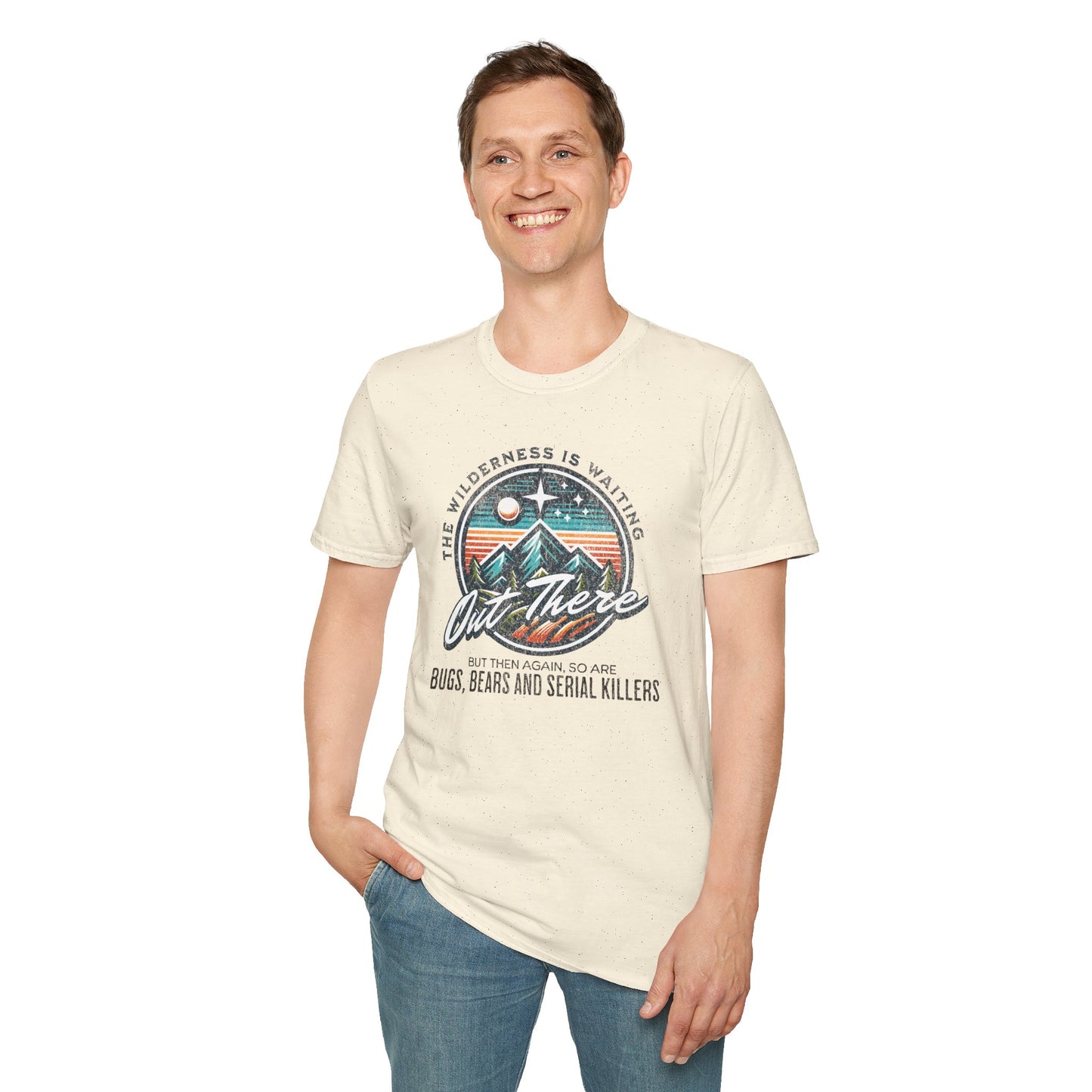 Anti-Outdoorsy Graphic Tee T-Shirt | Nature Lover Irony, Bold Print