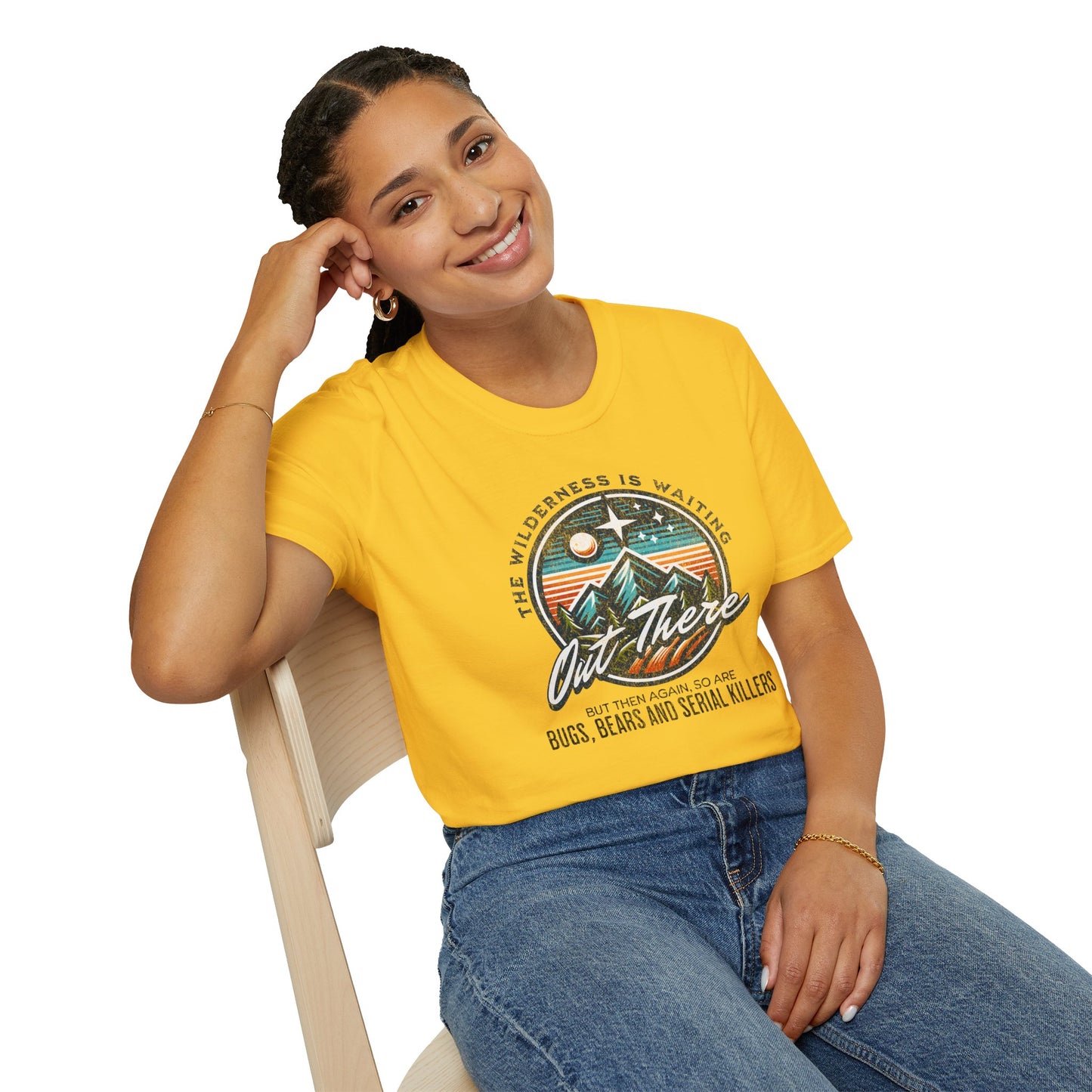 Anti-Outdoorsy Graphic Tee T-Shirt | Nature Lover Irony, Bold Print