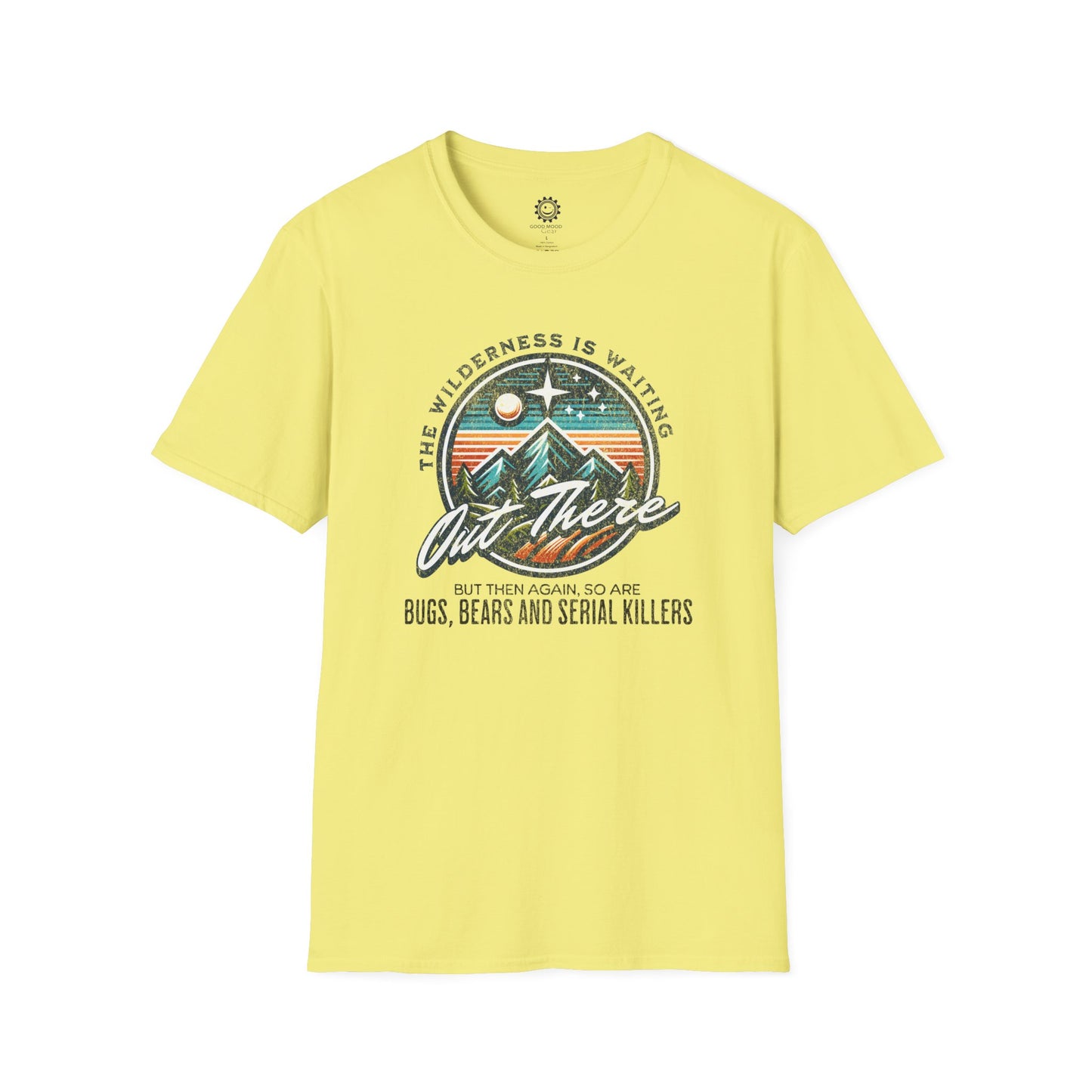 Anti-Outdoorsy Graphic Tee T-Shirt | Nature Lover Irony, Bold Print