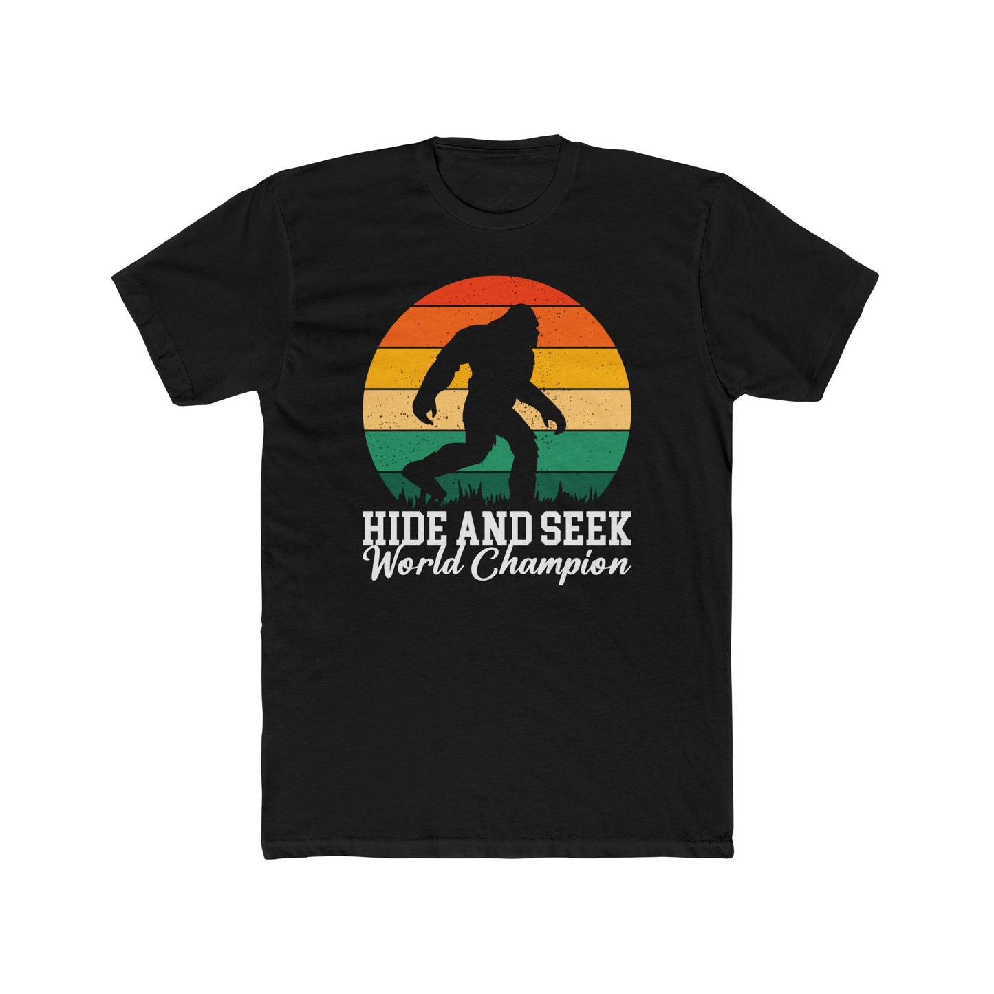 Funny Bigfoot Hide and Seek Tee - Unisex Cotton Crew