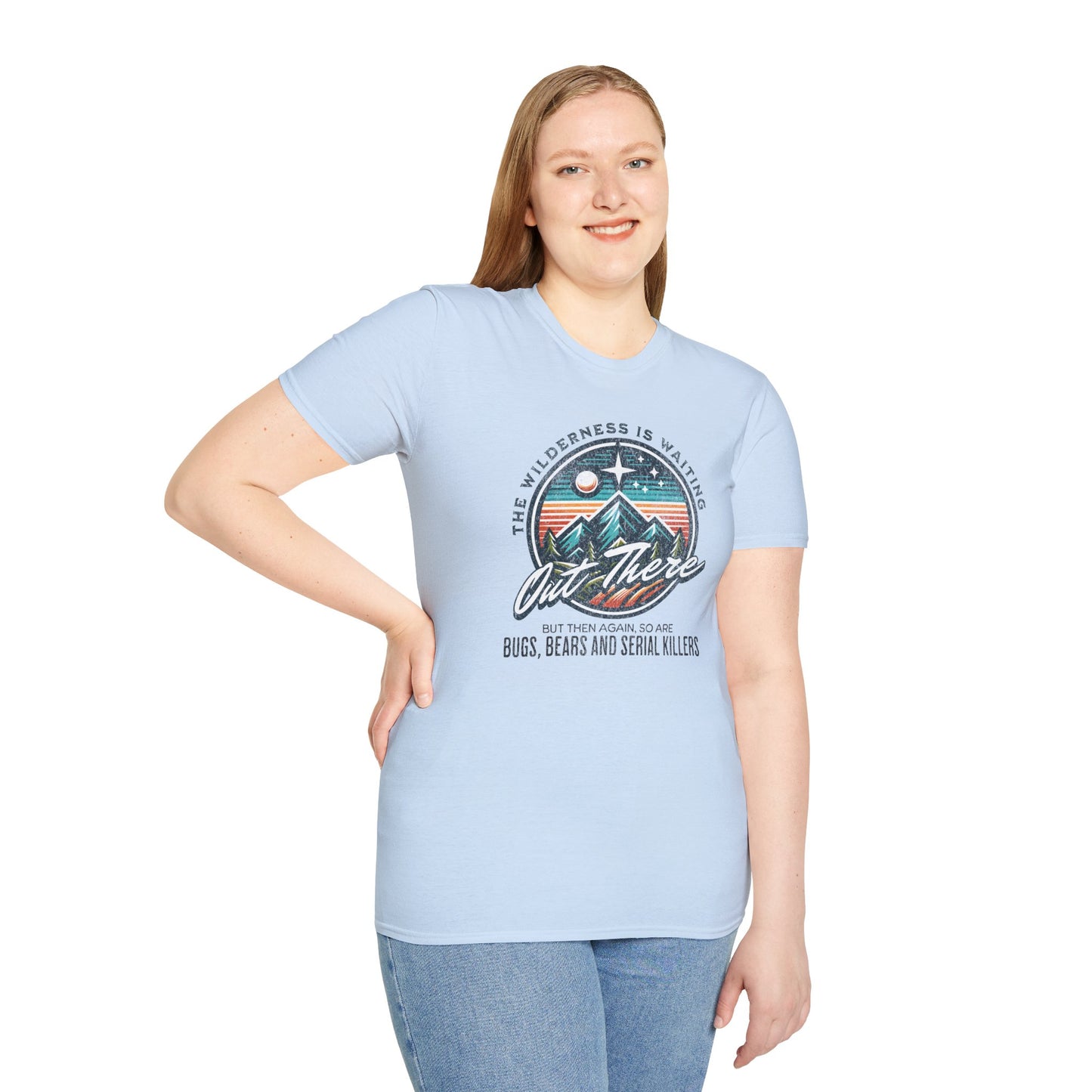 Anti-Outdoorsy Graphic Tee T-Shirt | Nature Lover Irony, Bold Print
