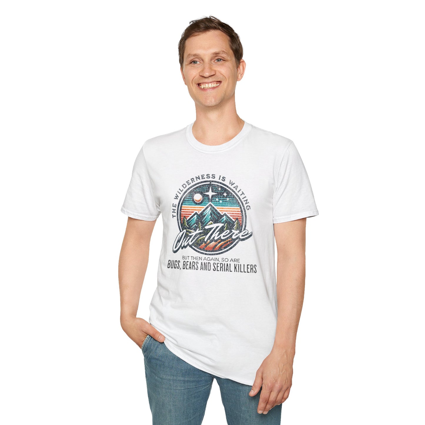 Anti-Outdoorsy Graphic Tee T-Shirt | Nature Lover Irony, Bold Print